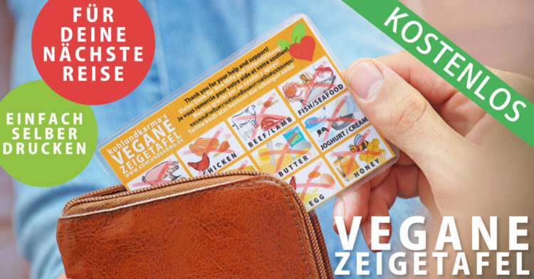 vegane Zeigetafel im Taschenformat