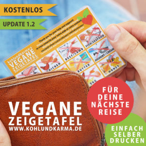 vegane Zeigetafel im Taschenformat - kohlundkarma